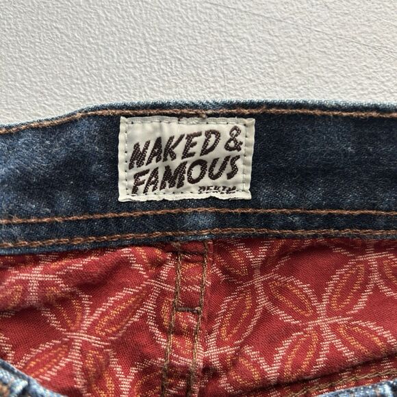 Naked And Famous Mens Weird Guy Jeans 32x26 Fuzzy Indigo Selvedge Button Fly - Picture 5 of 14